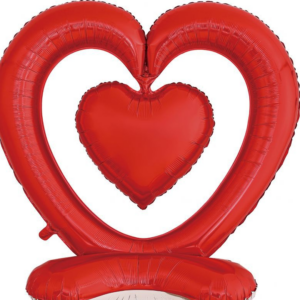 Ballon aluminium cœur rouge autoportant décoration romantique